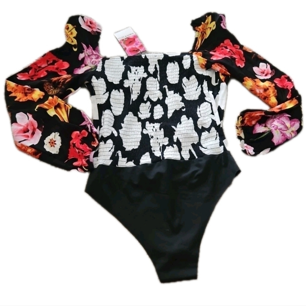 Desigual Womens Christian Lacroix Floral Blouse Bodysuit M - Picture 11 of 15